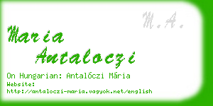 maria antaloczi business card